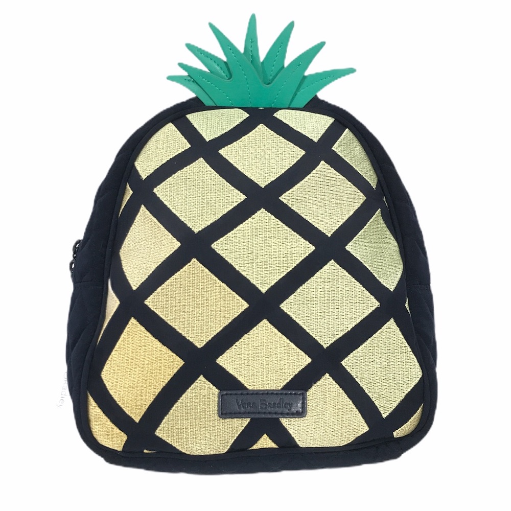 Vera Bradley Pineapple Mini Backpack Navy Yellow